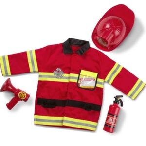 Melissa And Doug Fire Chief Role play Costume Set Ages 3 To 6 NIOB